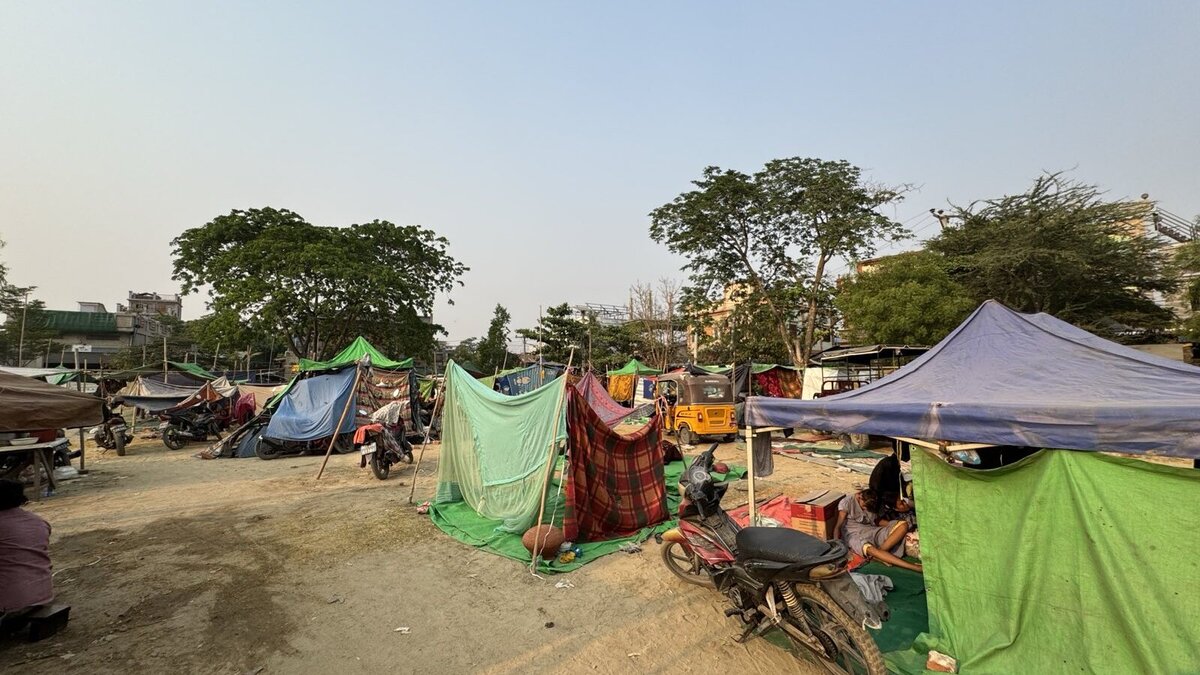 Emergency shelters in Sagaing after the severe earthquake