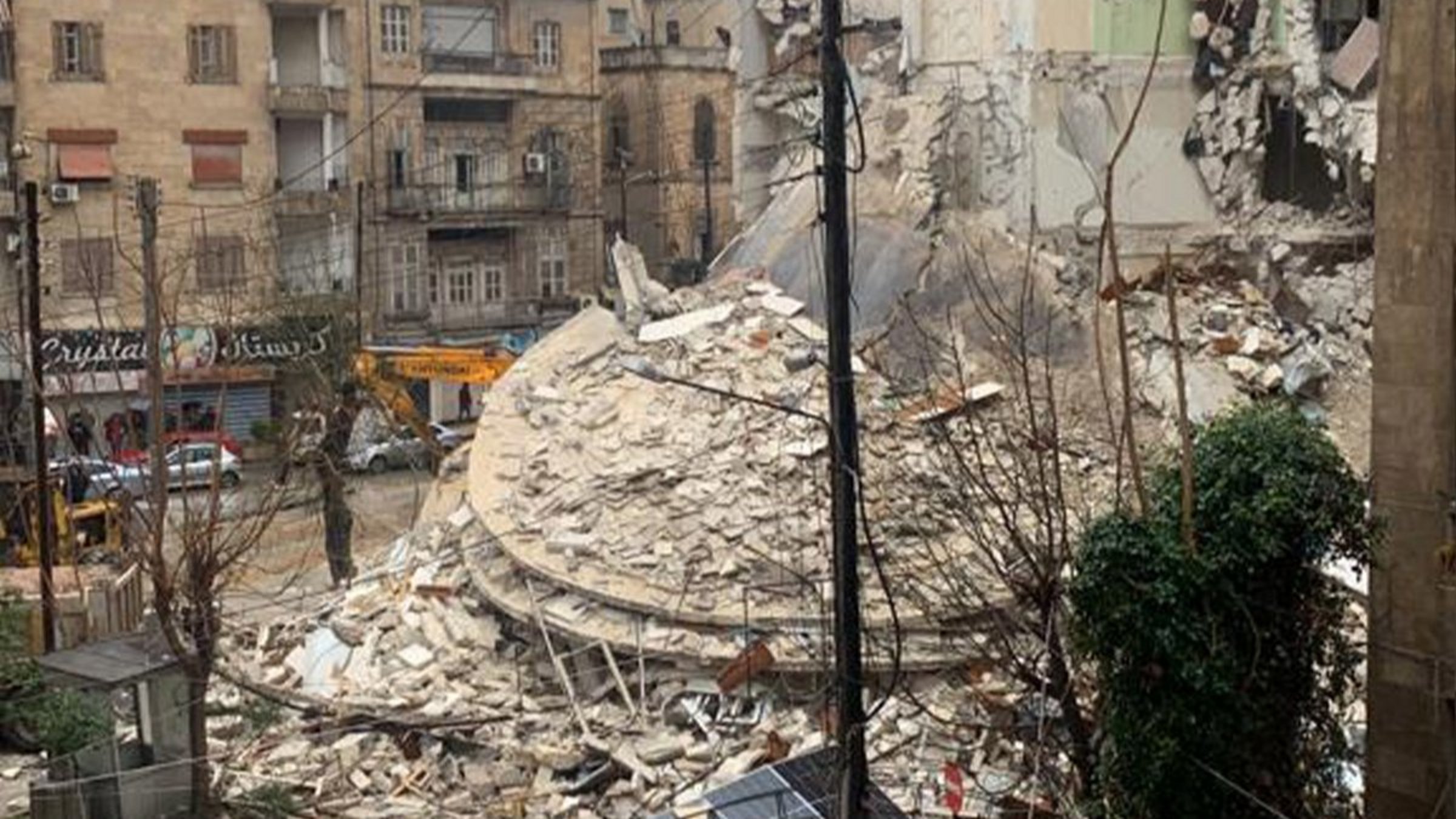 Eingestürztes Gebäude in Aleppo