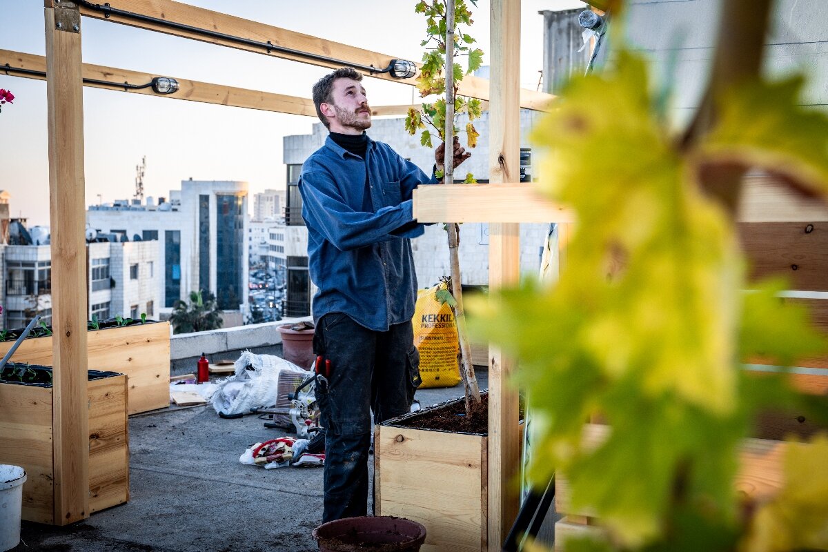 Außenbereich der Urban Gardening Anlage