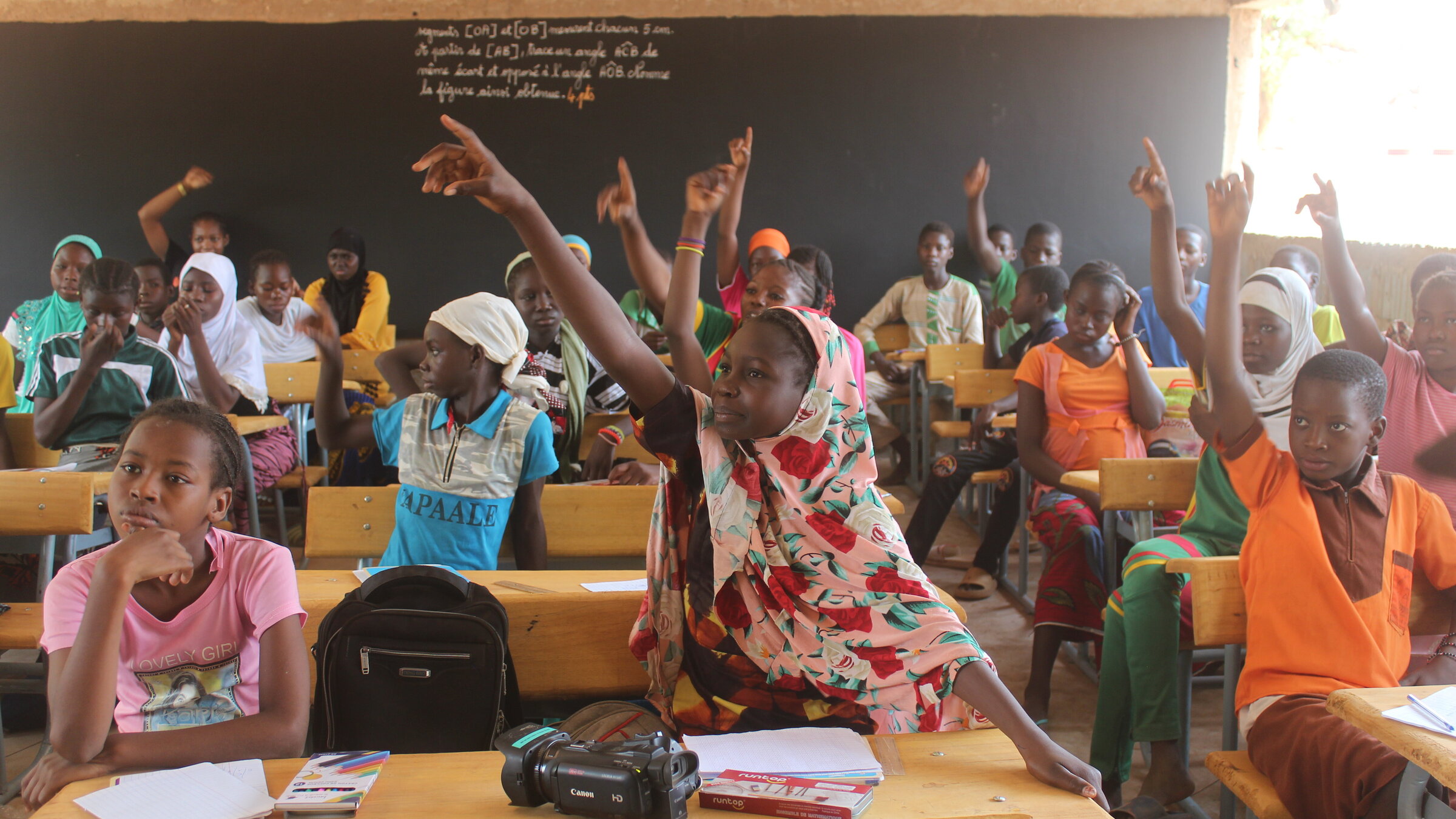 Schoolchildren in Burkina Faso during lessons