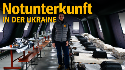 Evakuierungszentrum in der Ukraine
