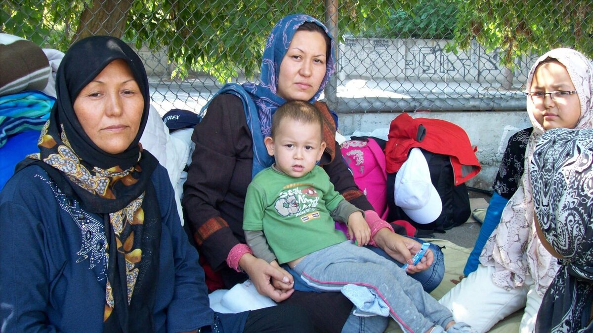 Geflüchtete Familie in Griechenland