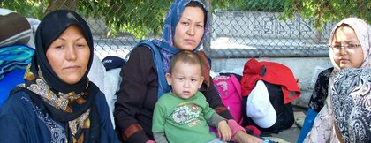 Geflüchtete Familie in Griechenland
