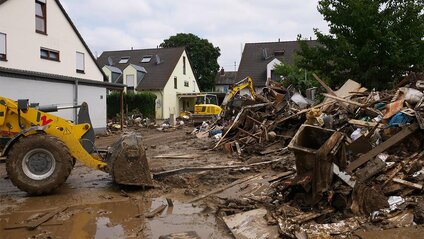 Die Flut hat in Sinzig großen Schaden angerichtet. Diese Wohnhäuser sind vorerst unbewohnbar.