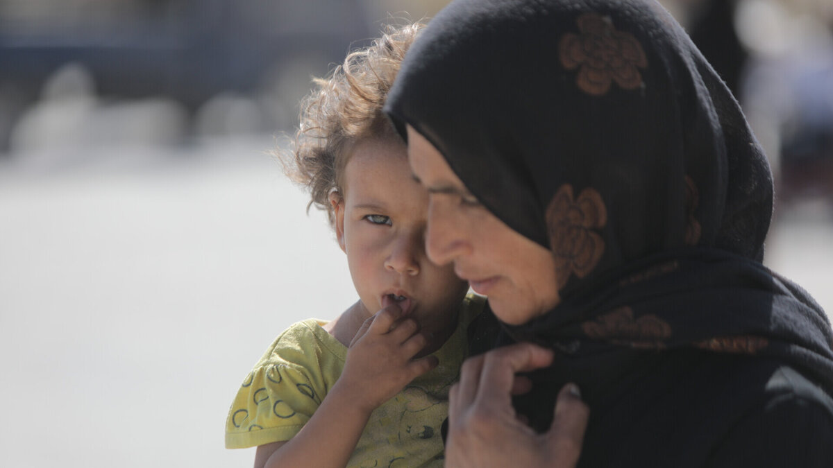 A Syrian mother and her child