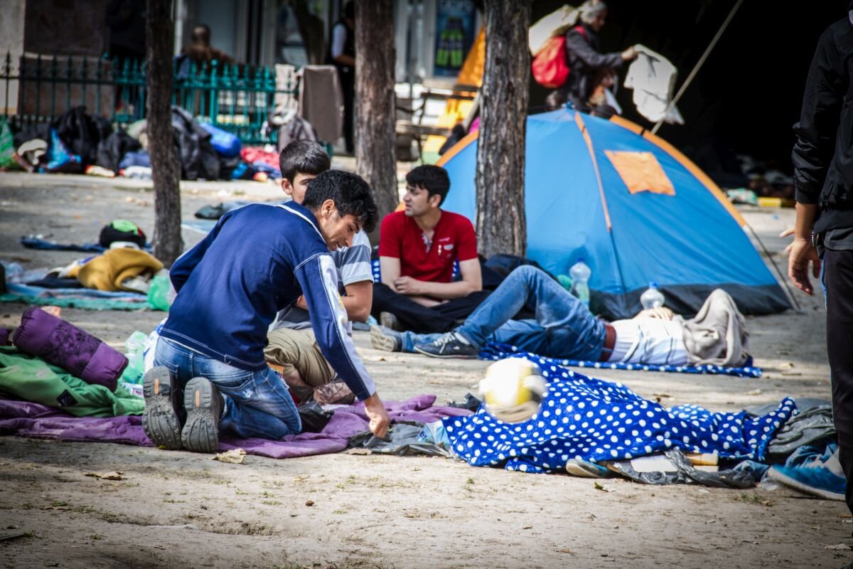 Flüchtlingscamp in Belgrad