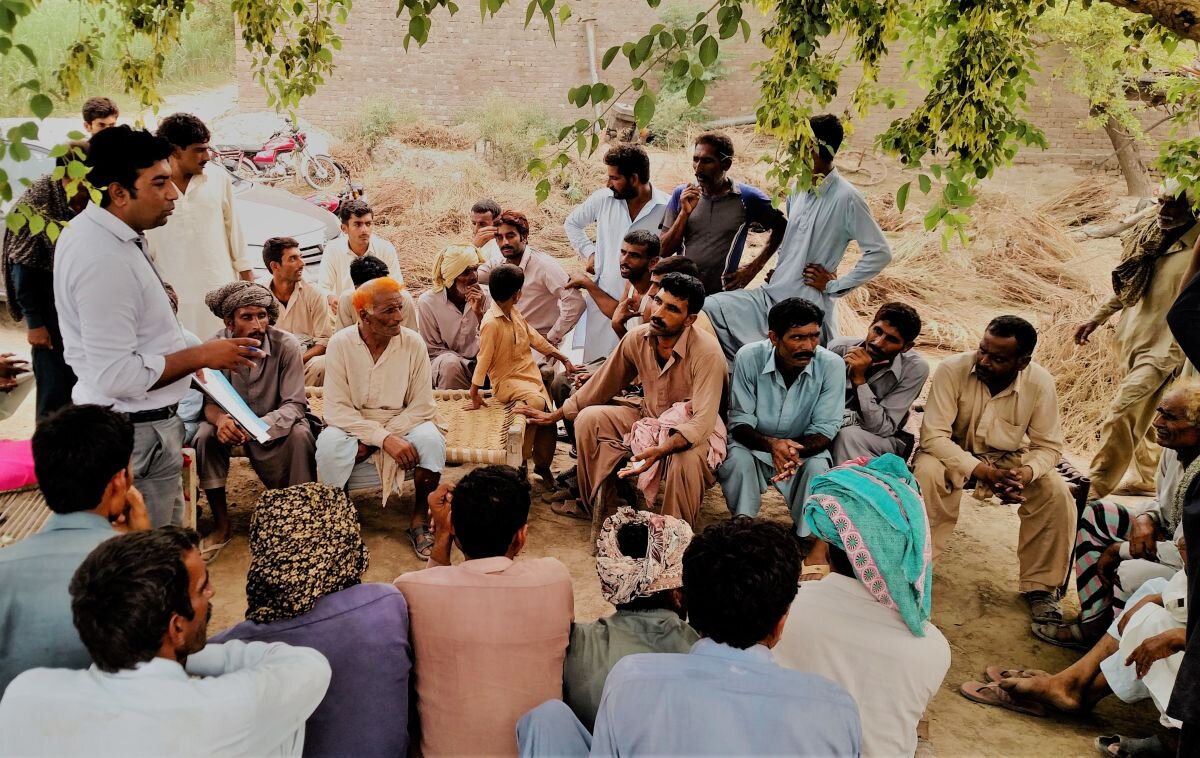Katastrophenvorsorge in einem Dorf in Pakistan
