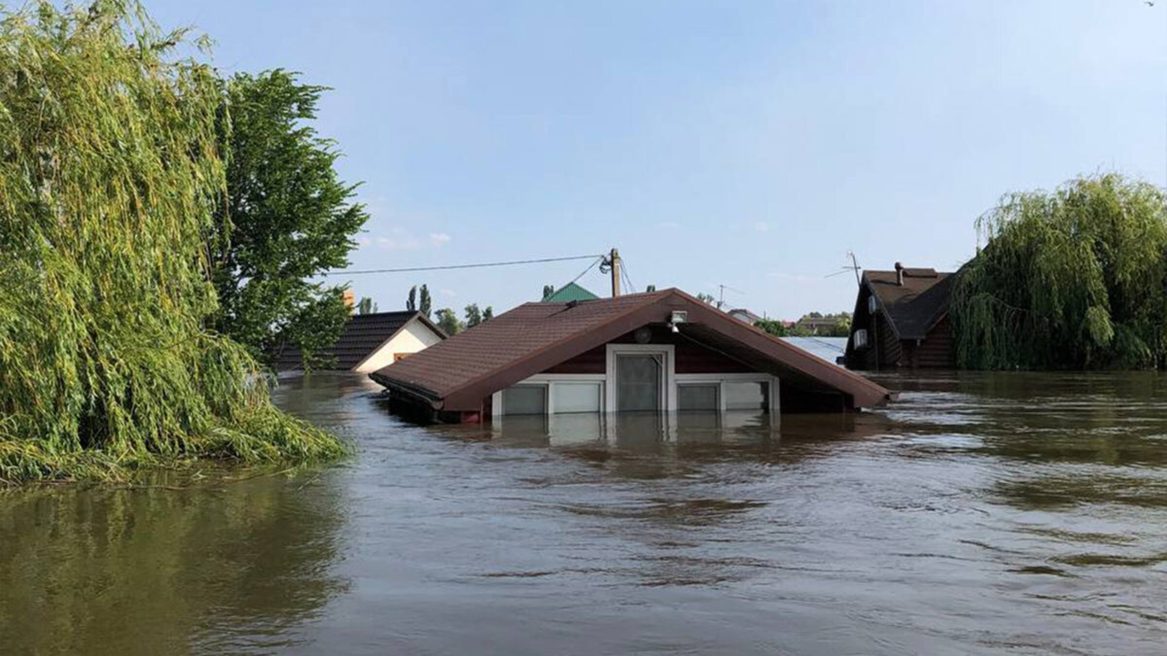 Haus in Cherson steht unter Wasser