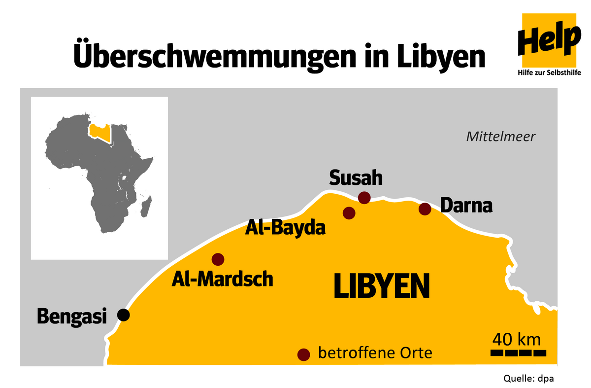 Überschwemmungen nach Unwettern in Libyen