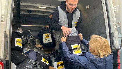 Verteilung Hilfsgüter nach Erdbeben in Albanien