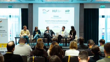 Podiumsdiskussion beim HLF-Launch in der Ukraine