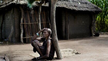Die Menschen leiden Hunger im Suedsudan