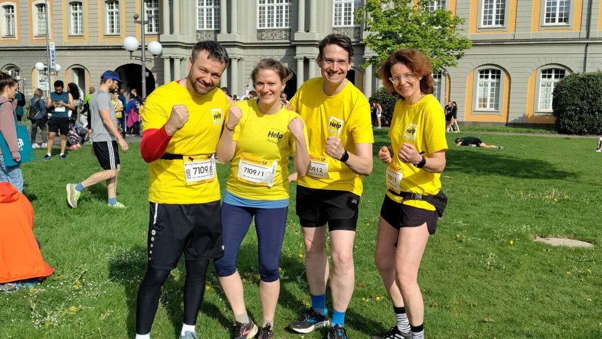 Help-Team beim Post-Marathon in Bonn